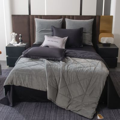 Комплект постельного белья Сатин Velvet Premium с Одеялом VP004 Евро 4 наволочки (5 в 1)