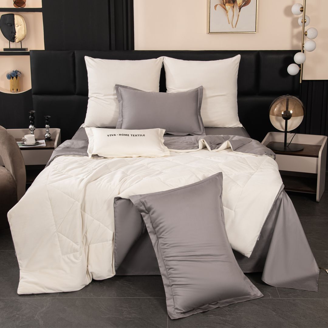 Комплект постельного белья Сатин Velvet Premium с Одеялом VP013 Евро 4 наволочки (5 в 1)