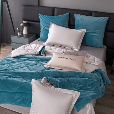 Комплект постельного белья Сатин Velvet Premium с Одеялом VP008 Евро 4 наволочки (5 в 1) photo