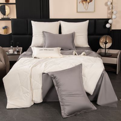 Комплект постельного белья Сатин Velvet Premium с Одеялом VP013 Евро 4 наволочки (5 в 1) photo