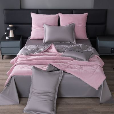 Комплект постельного белья Сатин Velvet Premium с Одеялом VP001 Евро 4 наволочки (5 в 1) photo