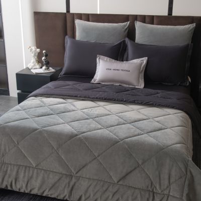 Комплект постельного белья Сатин Velvet Premium с Одеялом VP004 Евро 4 наволочки (5 в 1) photo