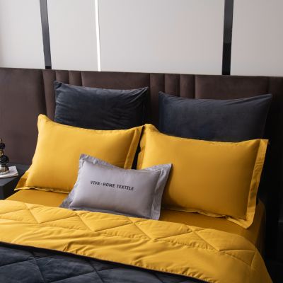 Комплект постельного белья Сатин Velvet Premium с Одеялом VP006 Евро 4 наволочки (5 в 1) photo