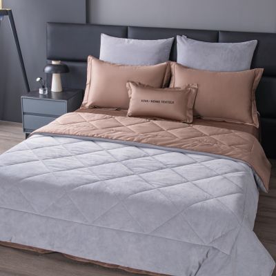 Комплект постельного белья Сатин Velvet Premium с Одеялом VP003 Евро 4 наволочки (5 в 1) photo