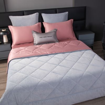 Комплект постельного белья Сатин Velvet Premium с Одеялом VP002 Евро 4 наволочки (5 в 1) photo