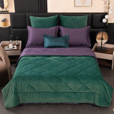 Комплект постельного белья Сатин Velvet Premium с Одеялом VP005 Евро 4 наволочки (5 в 1) photo