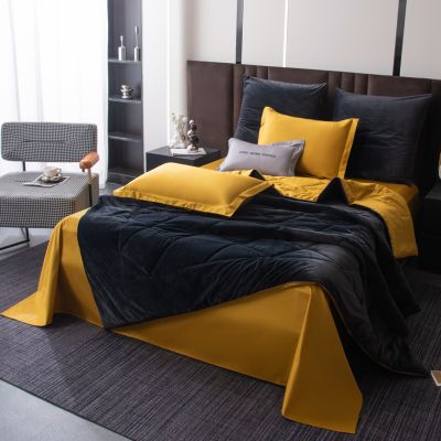 Комплект постельного белья Сатин Velvet Premium с Одеялом VP006 Евро 4 наволочки (5 в 1) photo