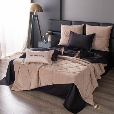 Комплект постельного белья Сатин Velvet Premium с Одеялом VP009 Евро 4 наволочки (5 в 1) photo