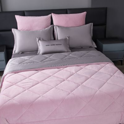 Комплект постельного белья Сатин Velvet Premium с Одеялом VP001 Евро 4 наволочки (5 в 1) photo