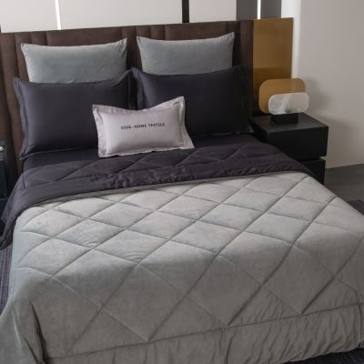 Комплект постельного белья Сатин Velvet Premium с Одеялом VP004 Евро 4 наволочки (5 в 1) photo