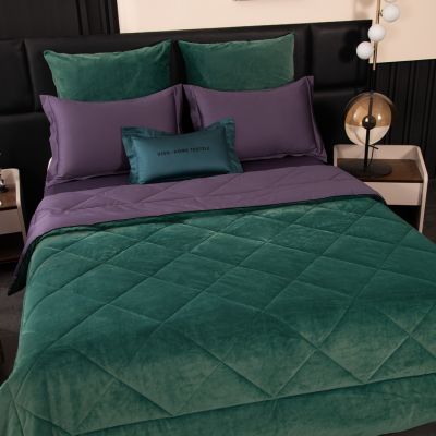 Комплект постельного белья Сатин Velvet Premium с Одеялом VP005 Евро 4 наволочки (5 в 1) photo