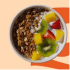 Yogurt with seasonal fruits & granola