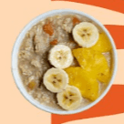 Oatmeal with seasonal fruits